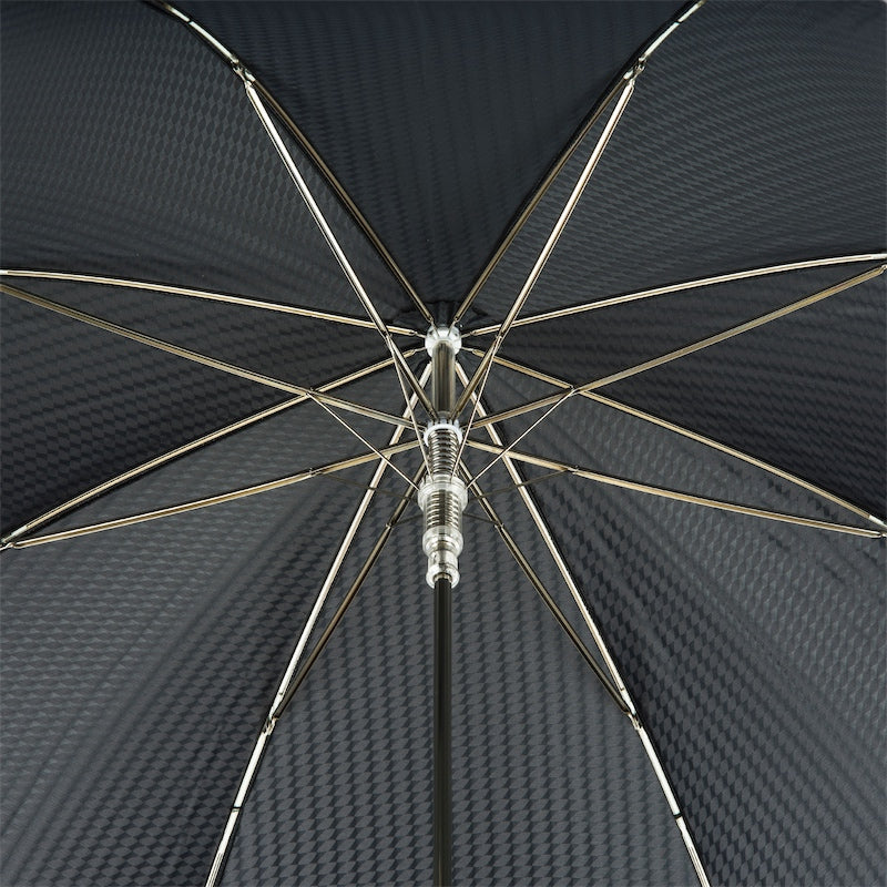 Men's Pasotti black umbrella with leather handle and metal spikes
