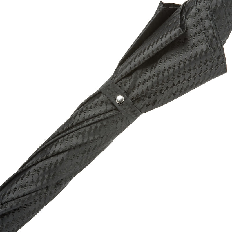 Men's Pasotti black umbrella with leather handle and metal spikes