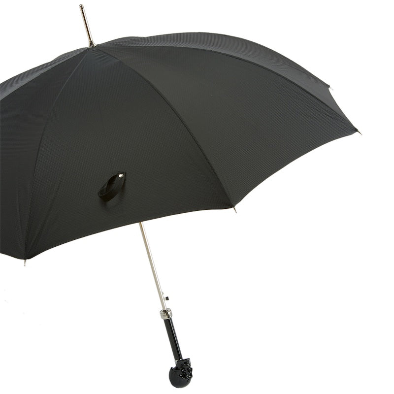 Men's black Pasotti umbrella with black skull 478 7079-8 W33ne -img 2
