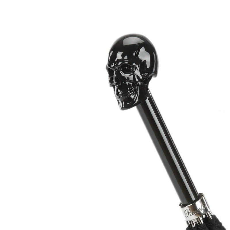 Black Pasotti umbrella handle in the shape of a skull - img 2