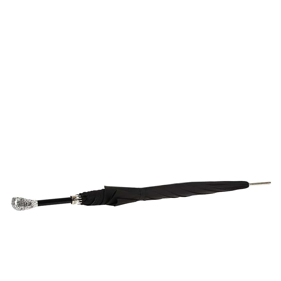 Umbrella cane men's black with handle Silver Eagle Pasotti
