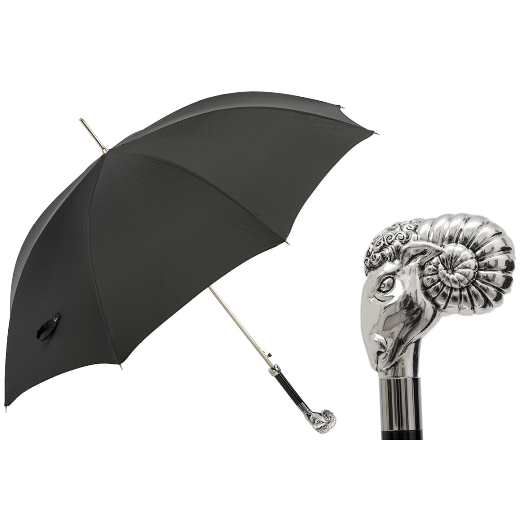 Pasotti umbrella with silver ram handle - img 1
