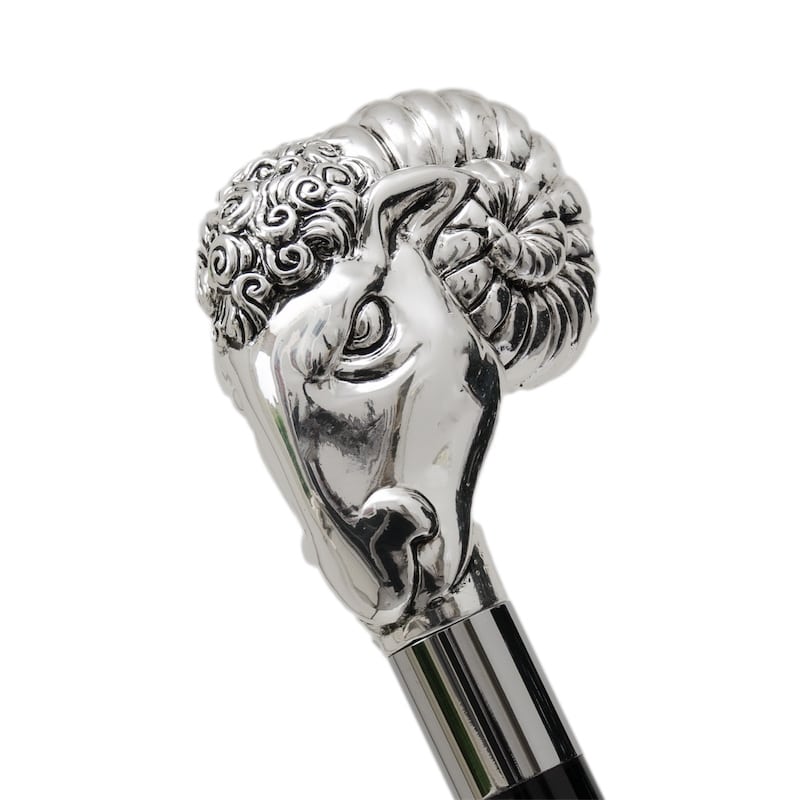 Pasotti silver umbrella handle in the shape of a ram 1