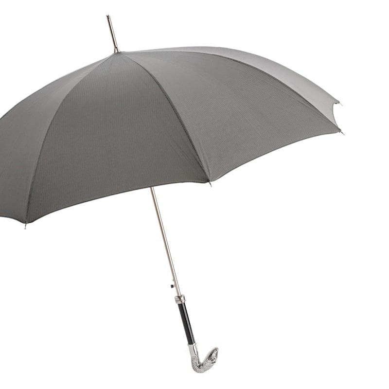 Umbrella cane men's gray with Snake handle Pasotti 478 6768-7 W31