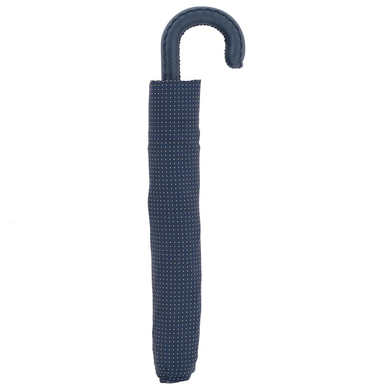 Зонт мужской складной темно-синий с кожаной ручкой Pasotti 64 PTO CN4 N36