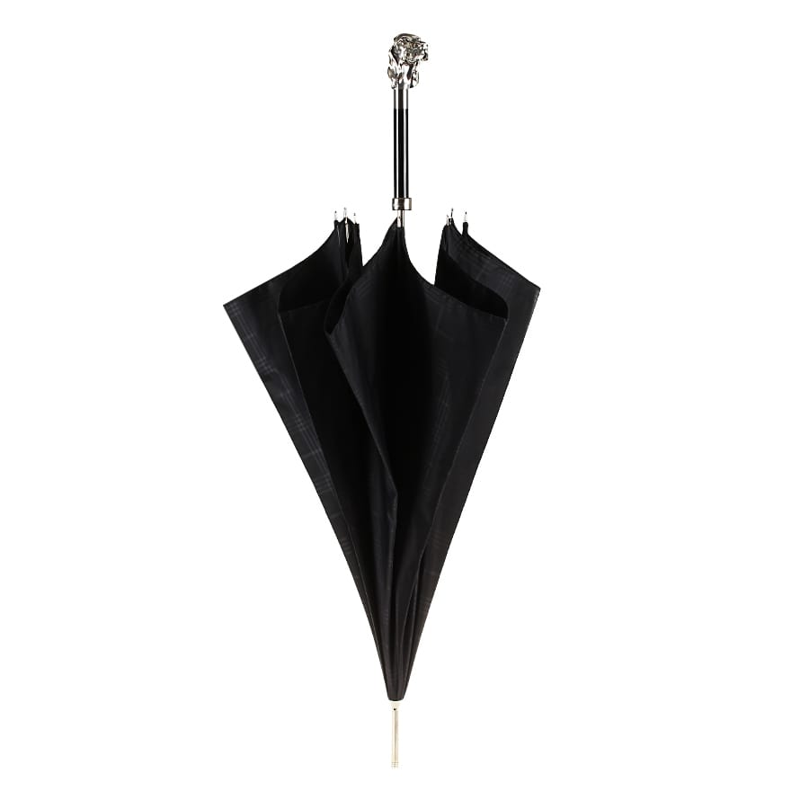 Umbrella cane men's black with handle Silver Dog Pasotti 478-6434/19-1