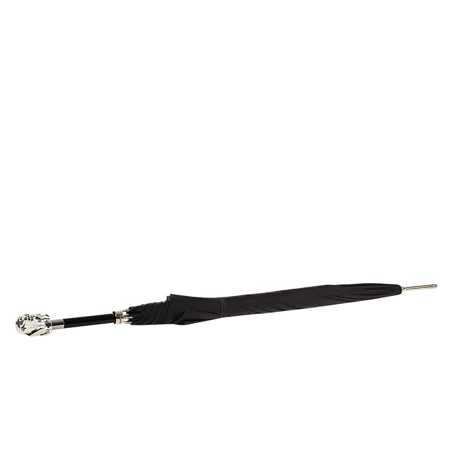 Umbrella cane men's black with handle Silver Dog Pasotti 478-6434/19-1