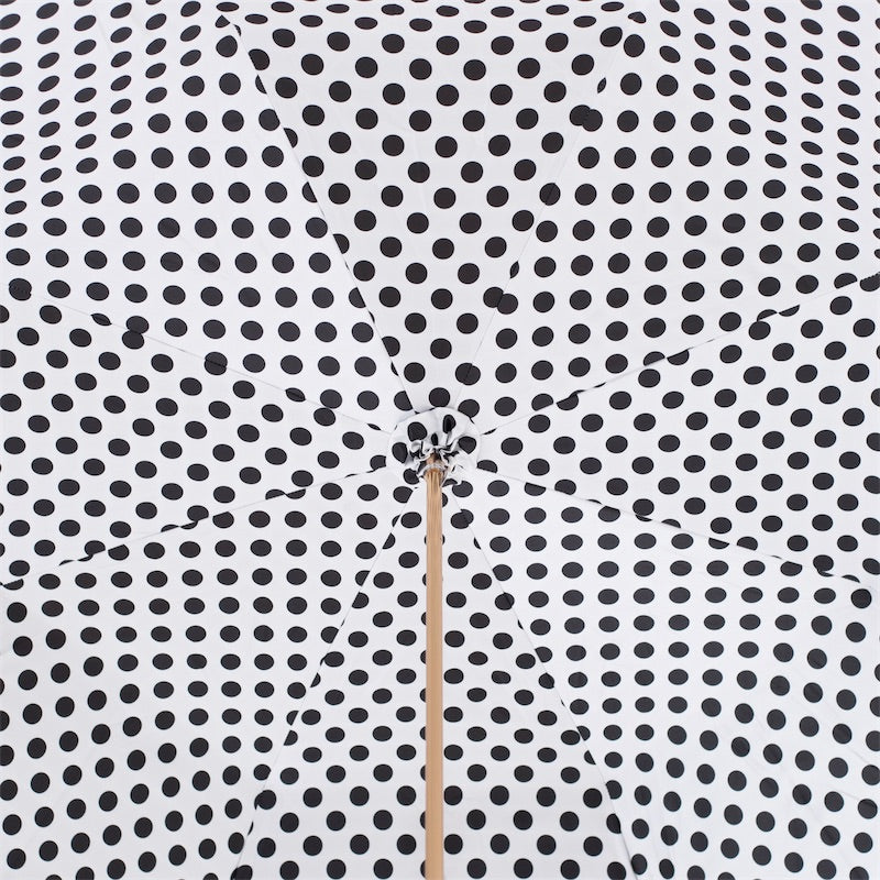 Elegant black and white polka dot umbrella by Pasotti