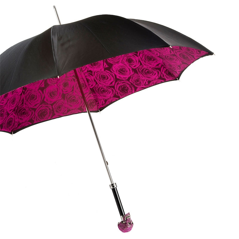 Premium skull umbrella with roses under the dome - img 3