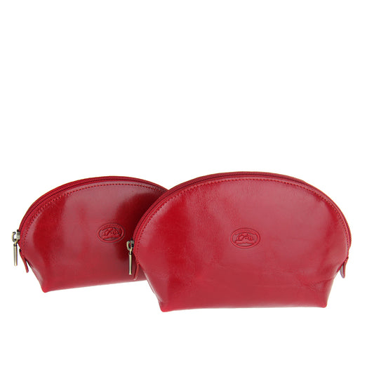 Tony Perotti Italico 1583L+M rosso — the smaller and the larger red leather pouch side by side