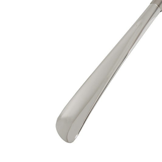 Detail of smooth silver-tone shoehorn blade Pasotti CS W33