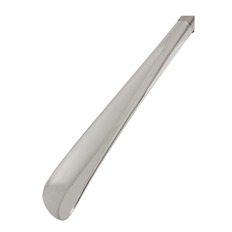 Polished silver-tone shoehorn blade — Pasotti accessory detail