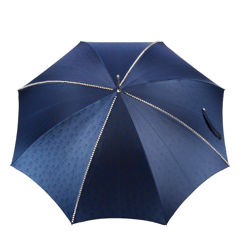 Spectacular men's blue Pasotti umbrella with spikes and skull handle - 2