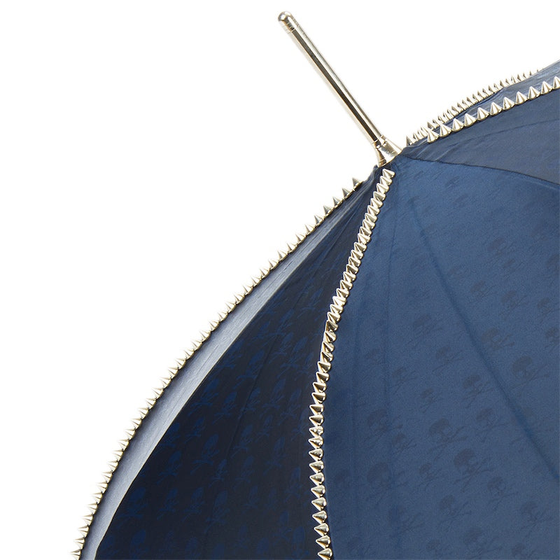 Spiked umbrella dome with skull print