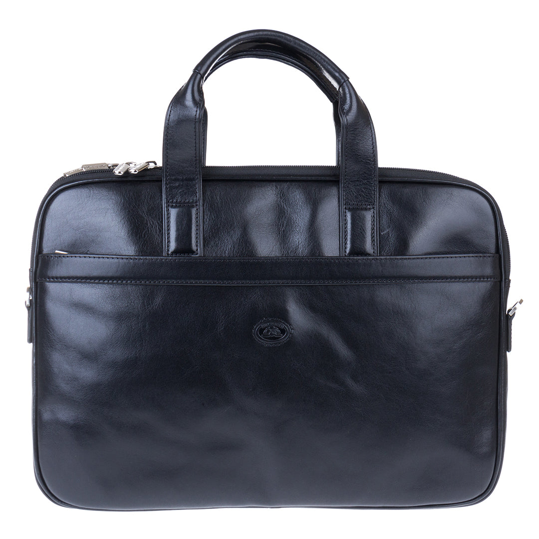 Black leather laptop bag Tony Perotti Italico 7044-40 nero - photo 1