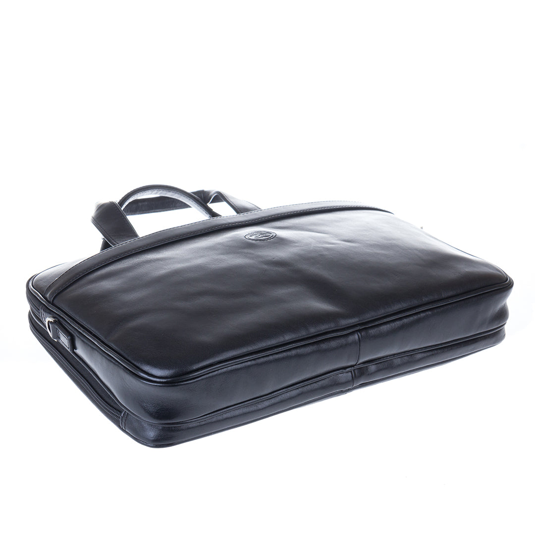 Black leather laptop bag Tony Perotti Italico 7044-40 nero - photo 8