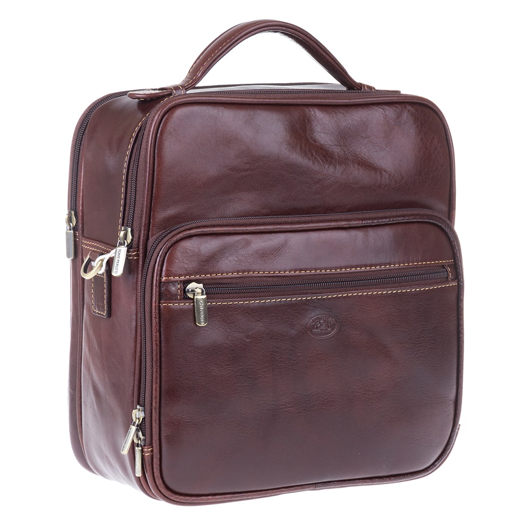 Bag men's leather brown Tony Perotti Italico 7058 moro