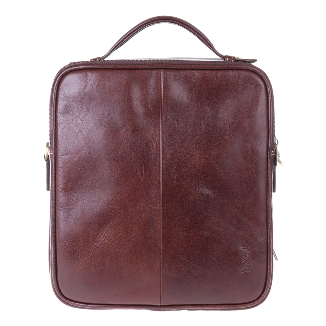 Bag men's leather brown Tony Perotti Italico 7058 moro