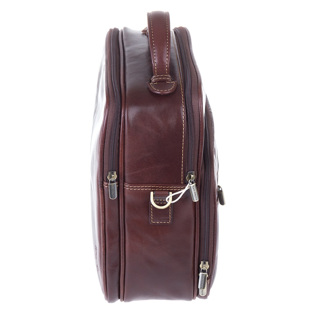 Bag men's leather brown Tony Perotti Italico 7058 moro