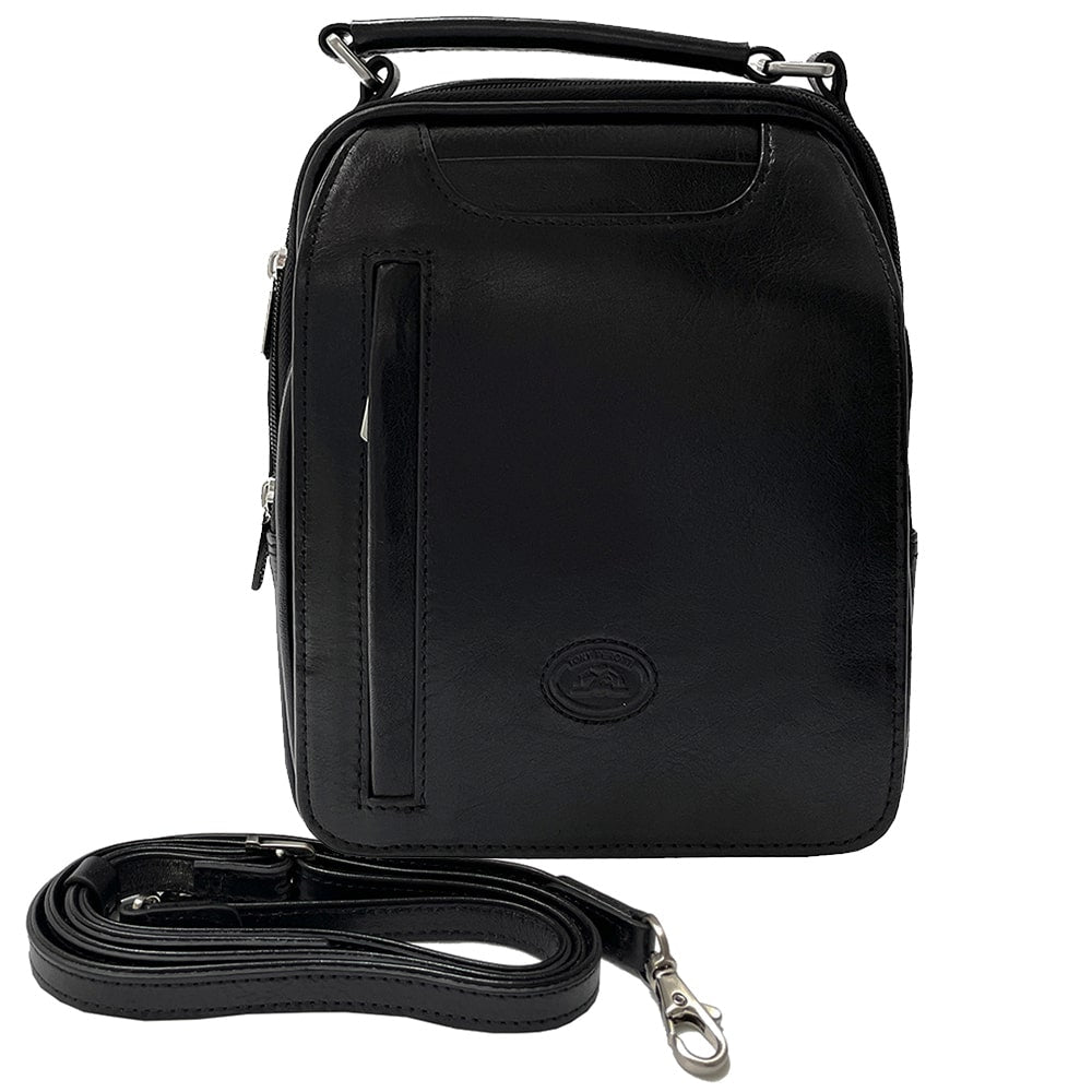 Bag men's leather black Tony Perotti Italico 8381-25 nero