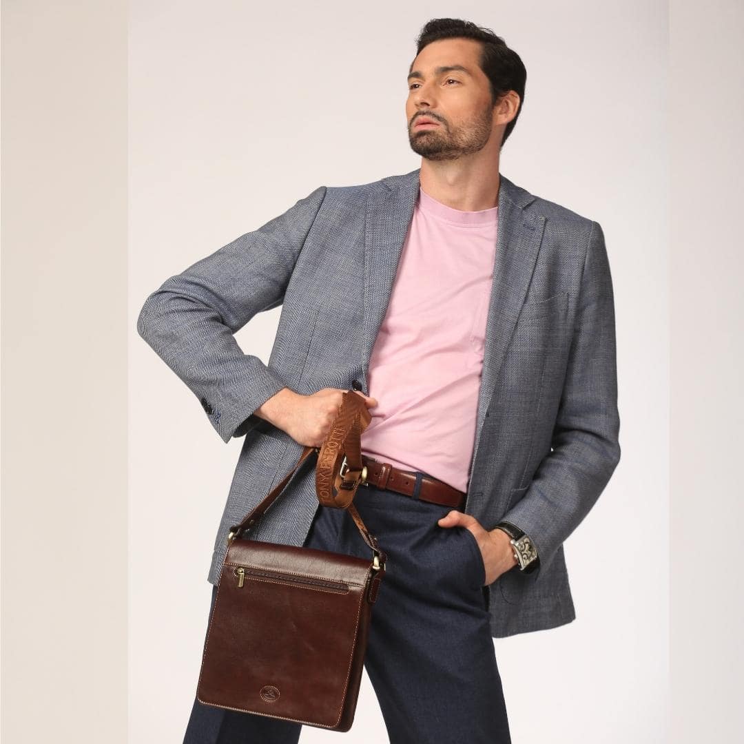 Сумка чоловіча шкіряна коричнева Tony Perotti Italico 9050-26 moro