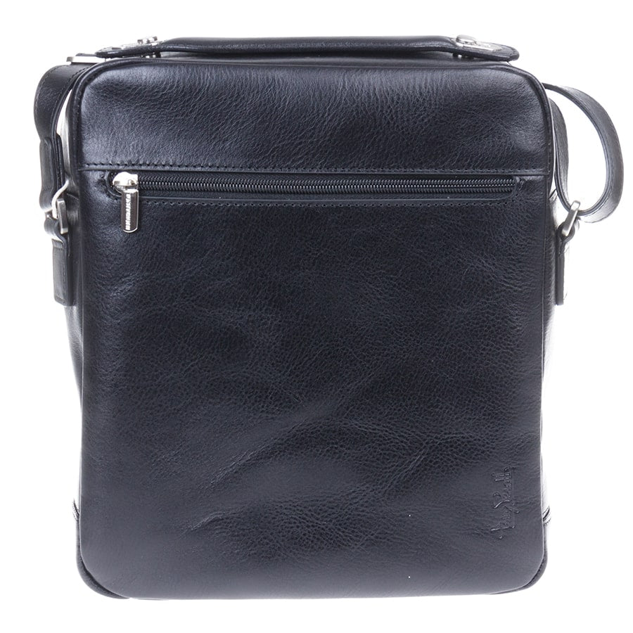 Чорна шкіряна чоловіча сумка через плече Tony Perotti Italico 9188-22 nero