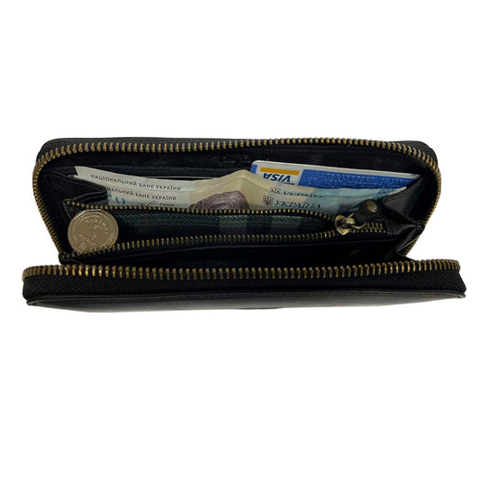 Tony Perotti Women’s Black Vintage-Look Leather Zip-Around Wallet — Arno 2250 nero