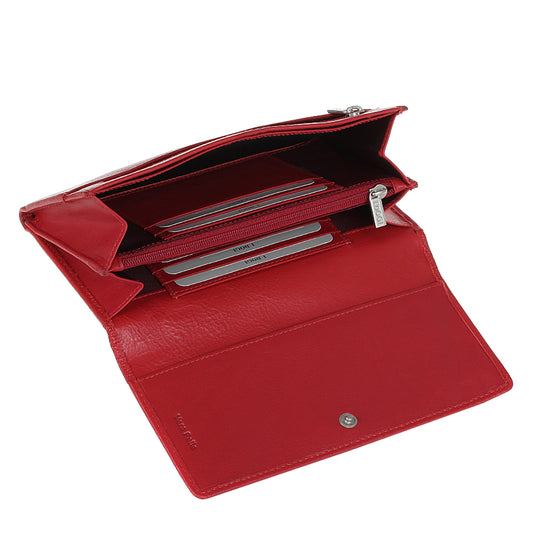 Tony Perotti Women's Red Leather Flap Wallet — Cortina 5048 Rosso