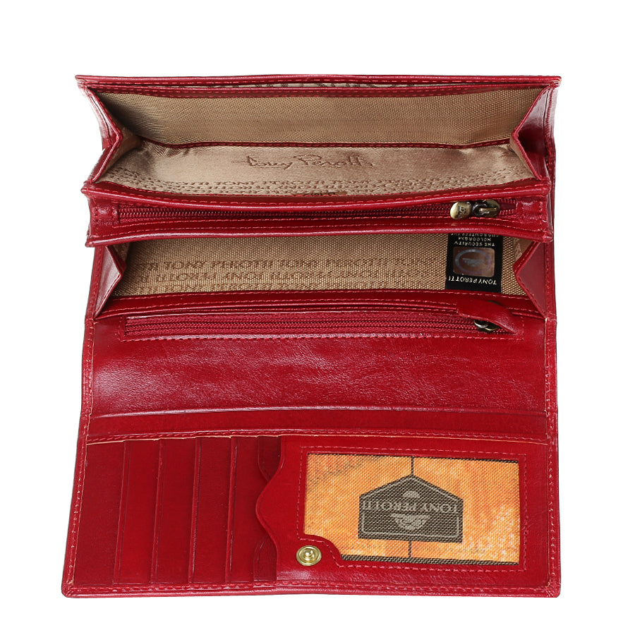 Leather women's red wallet Tony Perotti Italico 1073 rosso