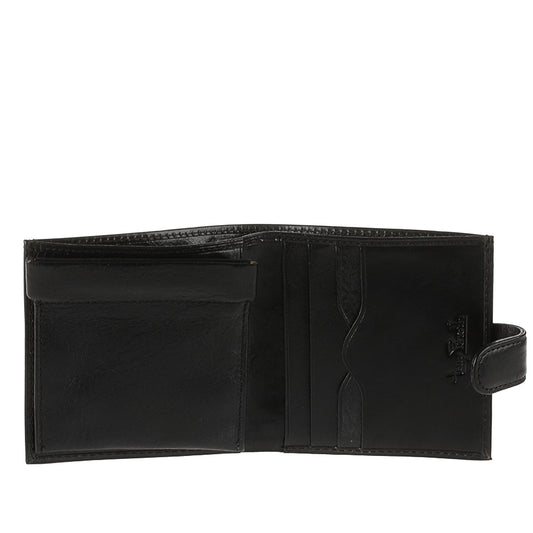 Black leather wallet with removable coin pouch — Tony Perotti Italico 1256