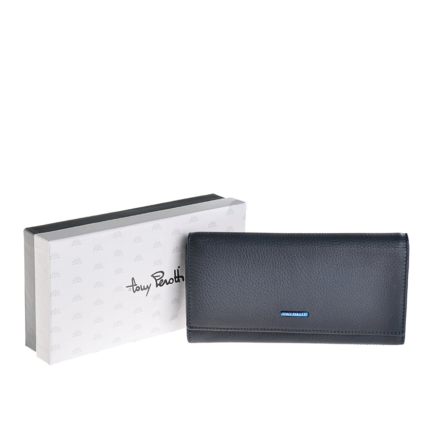 Tony Perotti New Contatto 3435 navy women's wallet with branded gift box