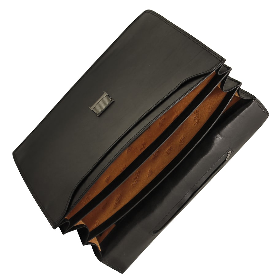 Aktetas heren leer zwart Tony Perotti Italico 8009 nero