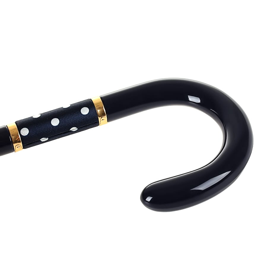 Pasotti women's blue polka dot umbrella handle