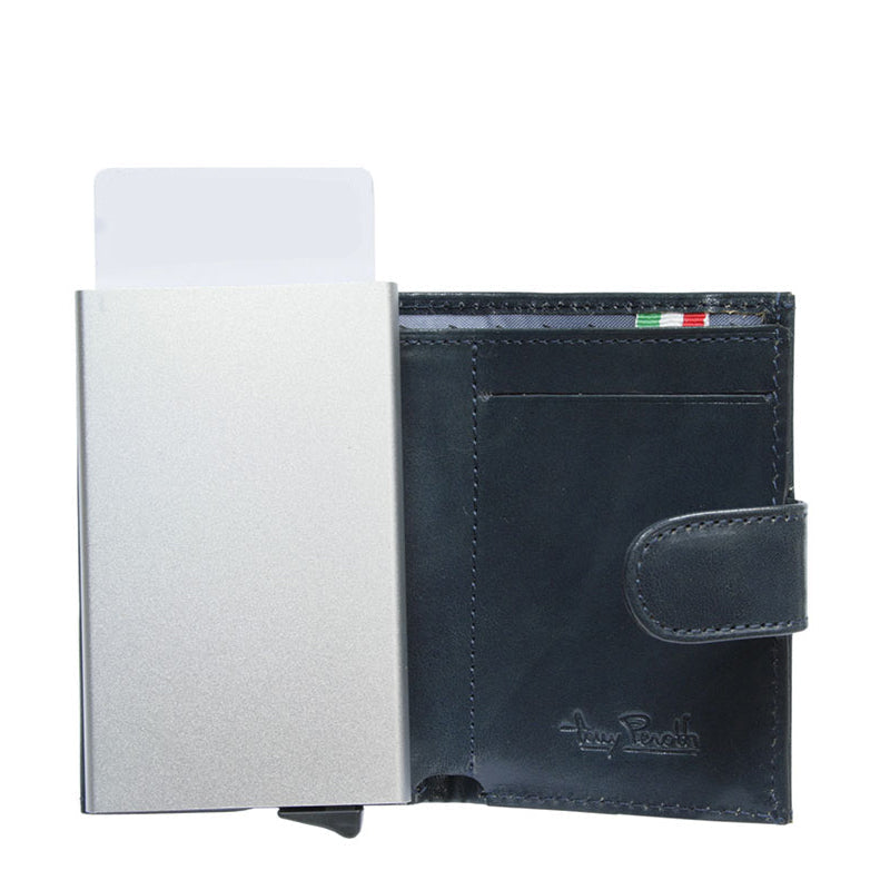 Tony Perotti Nevada 3768 navy — card pushed up from the aluminium card case