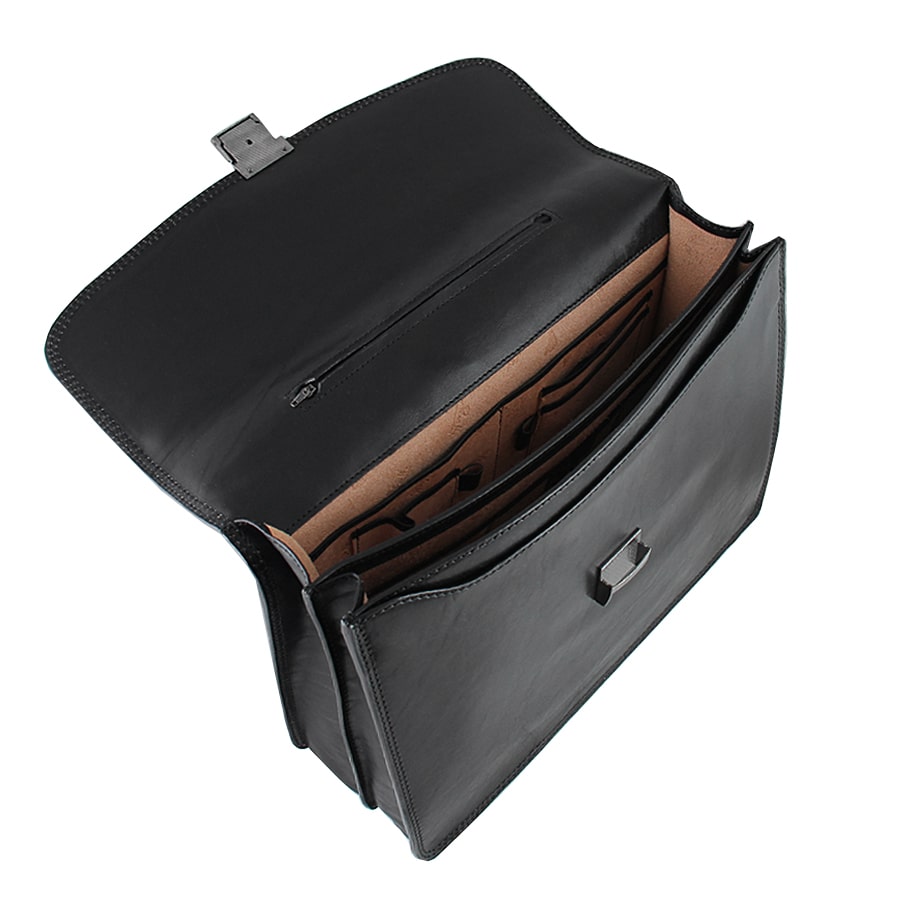 Aktetas leer zwart Tony Perotti Italico 8008-40 nero