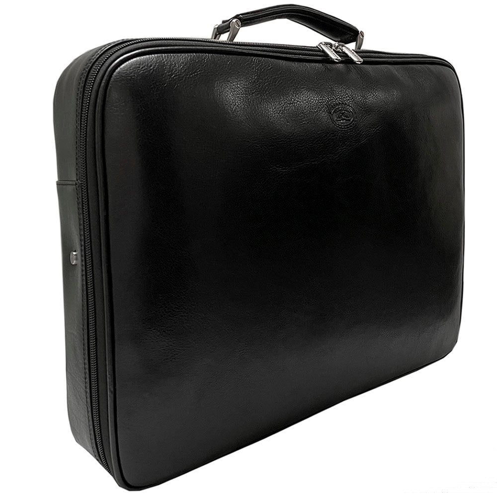 Briefcase men's leather black Tony Perotti Italico 8751 nero