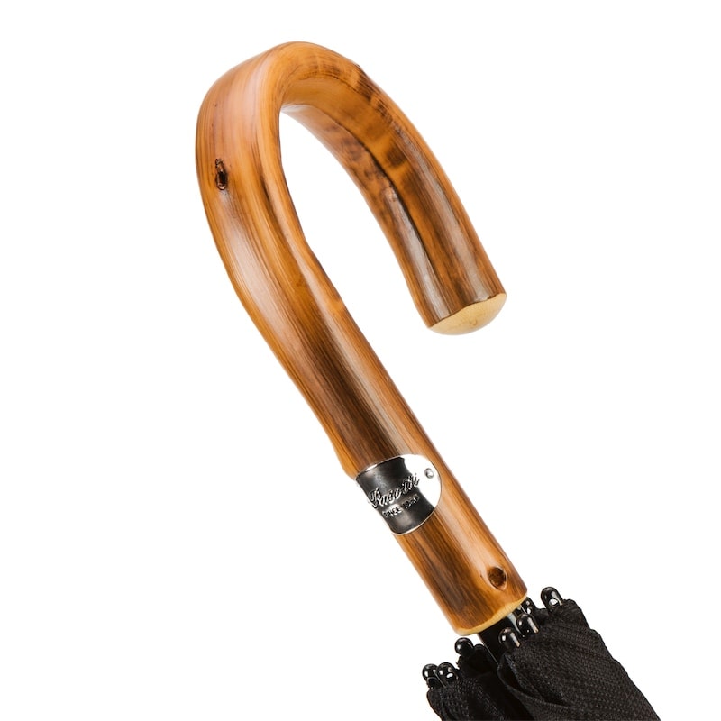 Umbrella cane men's black with wooden handle Pasotti 145 MINIGALLES-13 C
