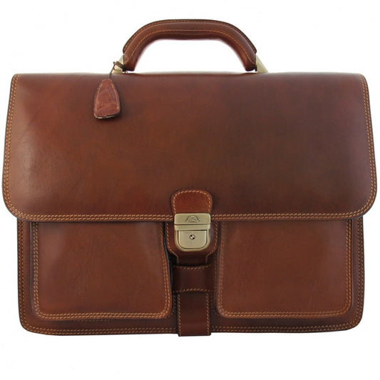 Aktetas heren leer bruin Tony Perotti Italico 8013 cognac