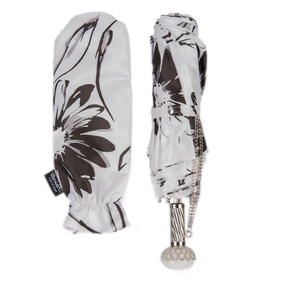 Umbrella women's white with floral print Pasotti 257 56799-1 A29