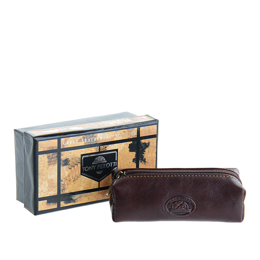 Dark brown leather key case, handcrafted in Italy — Tony Perotti Italico 109