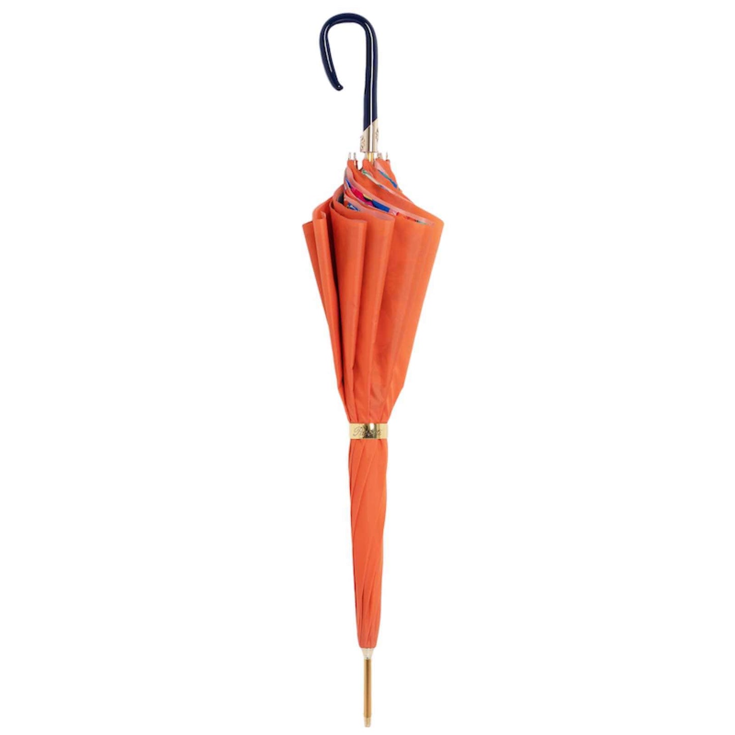 Umbrella cane women's orange with floral print Pasotti 189 VA936-1 F38