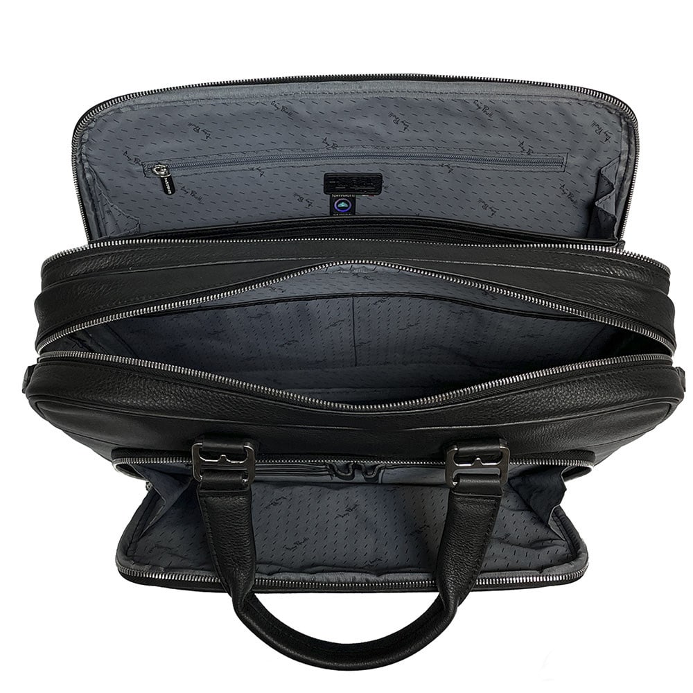 ノートブック用ブリーフケース レザー ブラック Tony Perotti Contatto 8976 nero