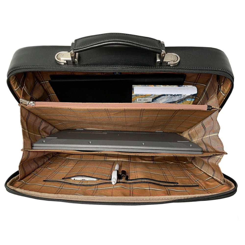 Briefcase men's leather black Tony Perotti Italico 8751 nero