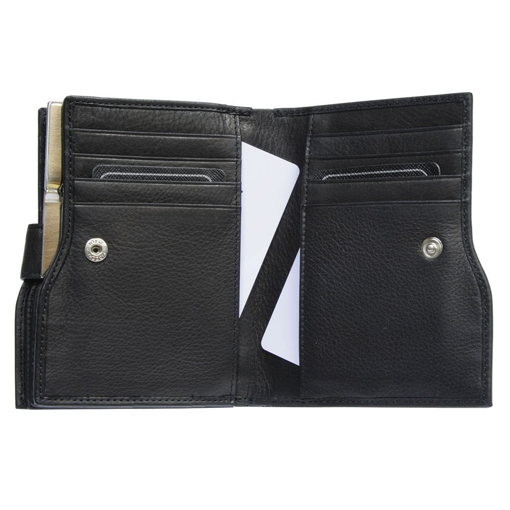 Portemonnee Dames leer zwart Tony Perotti Contatto 2656 nero