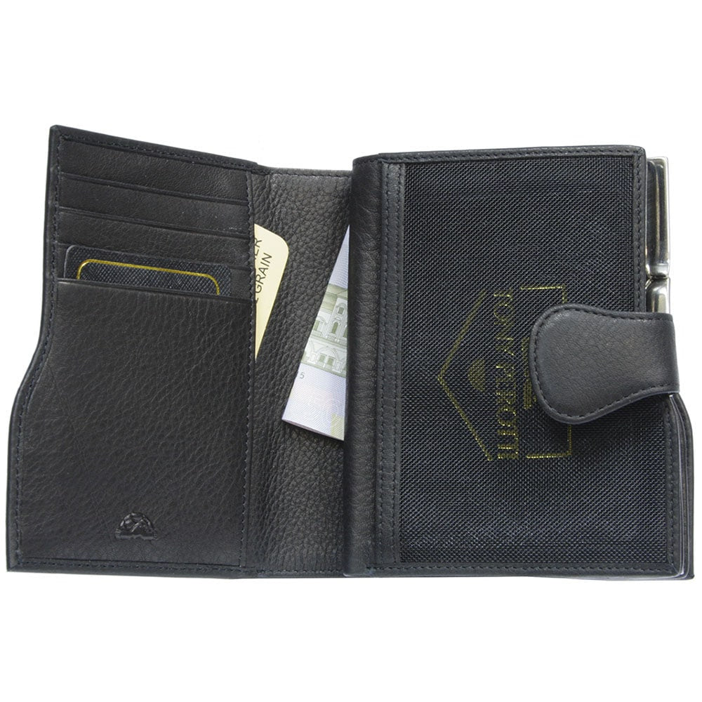 Portemonnee Dames leer zwart Tony Perotti Contatto 2656 nero