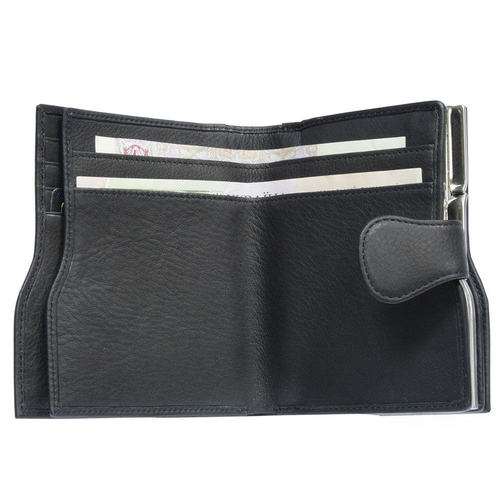 Portemonnee Dames leer zwart Tony Perotti Contatto 2656 nero