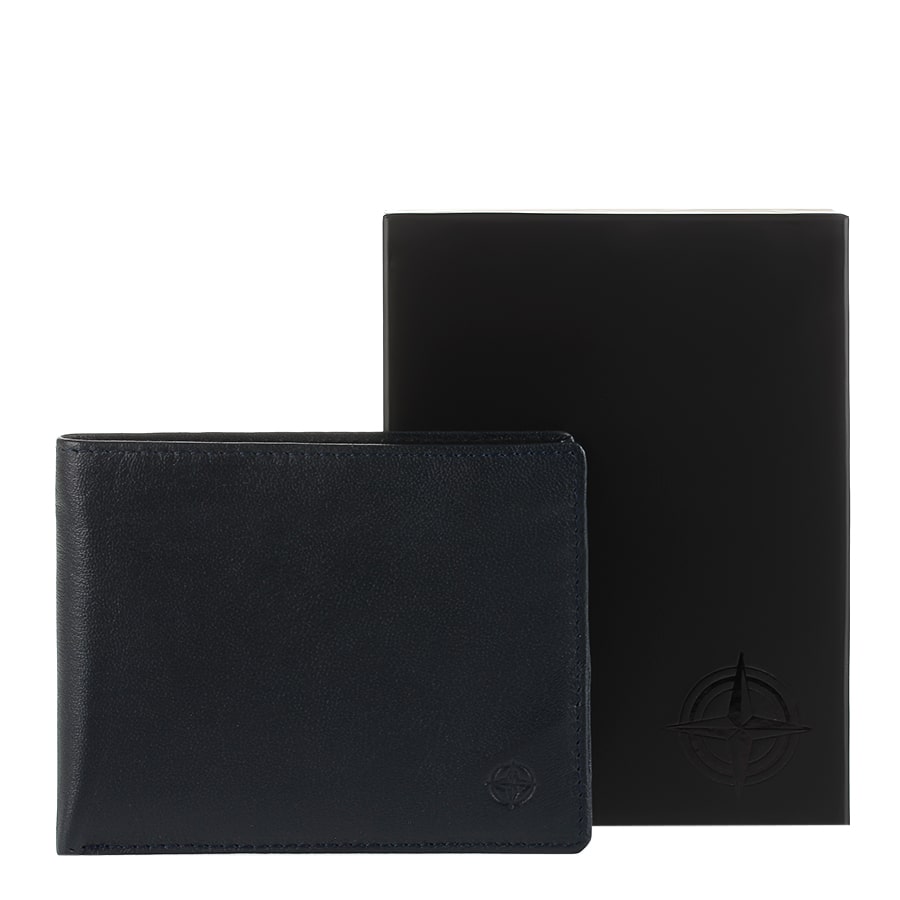 Tony Perotti Men’s Dark Blue Leather Bifold Wallet — Cortina 5035 Navy
