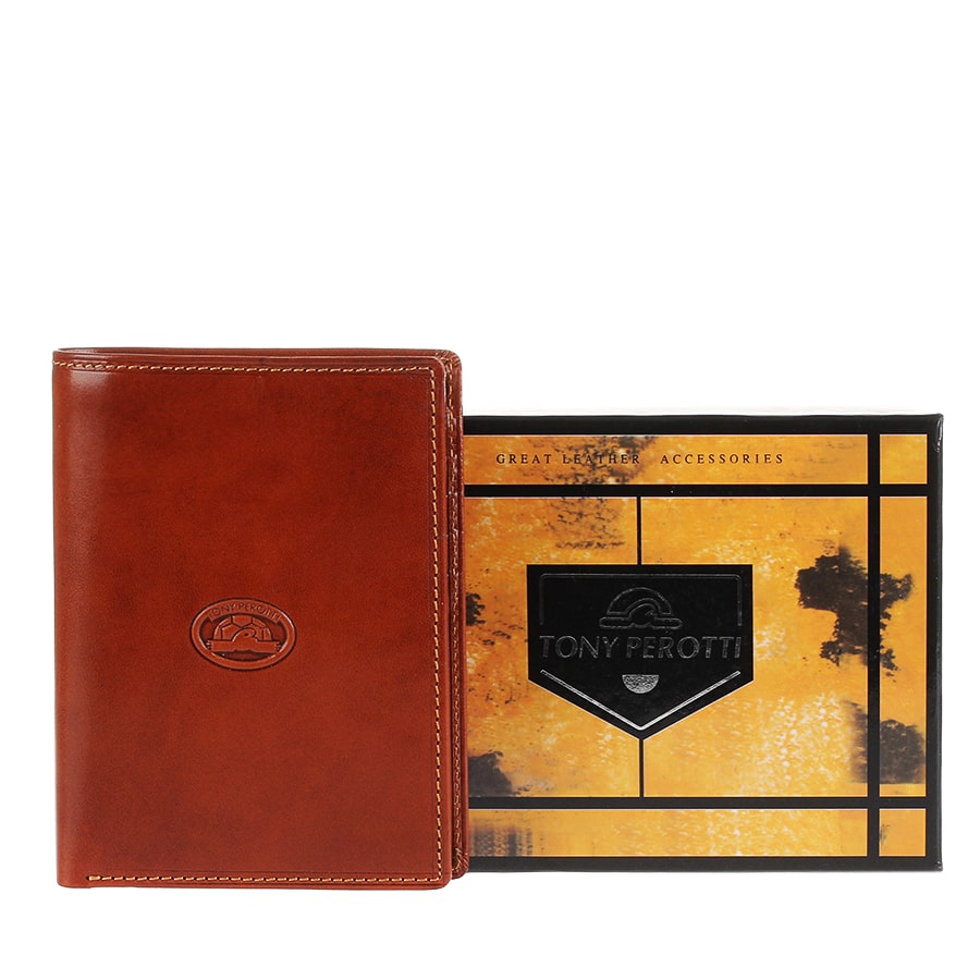 Портмоне чоловіче шкіряне коньячного кольору Tony Perotti Italico 1153 cognac