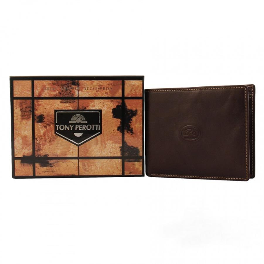 Гаманець чоловічий шкіряний коричневий Tony Perotti Italico 1656 moro