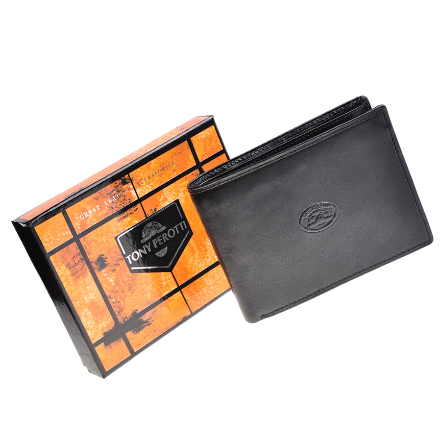 Portemonnee heren leer zwart Tony Perotti Italico 1656 nero